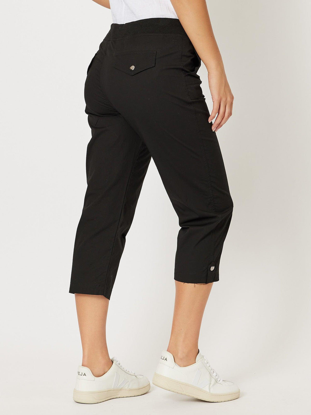 Threadz Santorini Cropped Cotton Pant (Black)