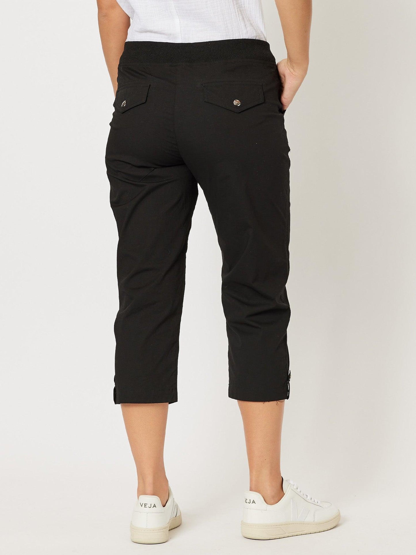 Threadz Santorini Cropped Cotton Pant (Black)