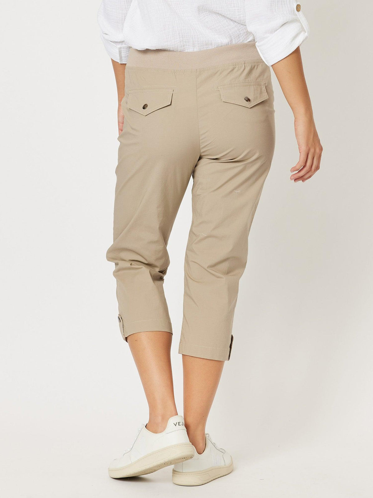 Threadz Santorini Cropped Cotton Pant (Natural)