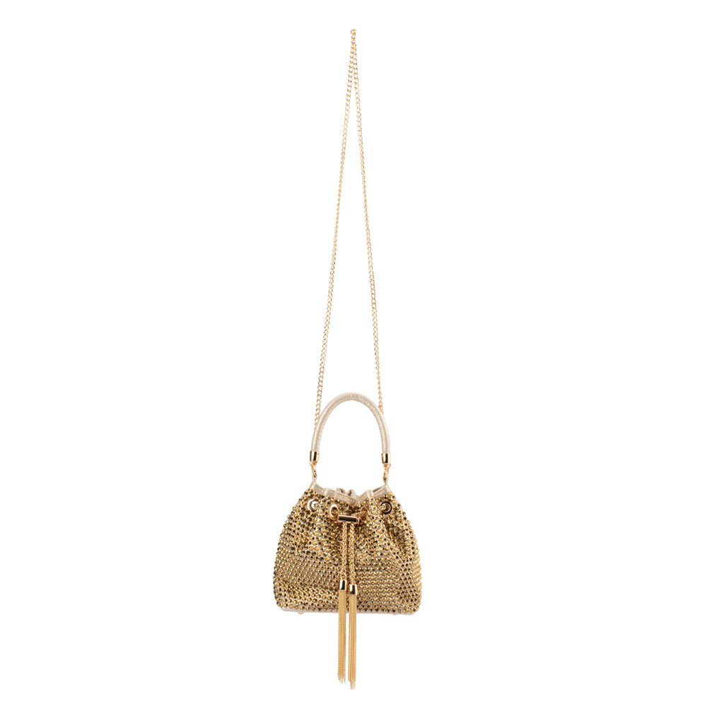 Olga Berg SANTORINI Studded Hotfix Pouch (Gold)
