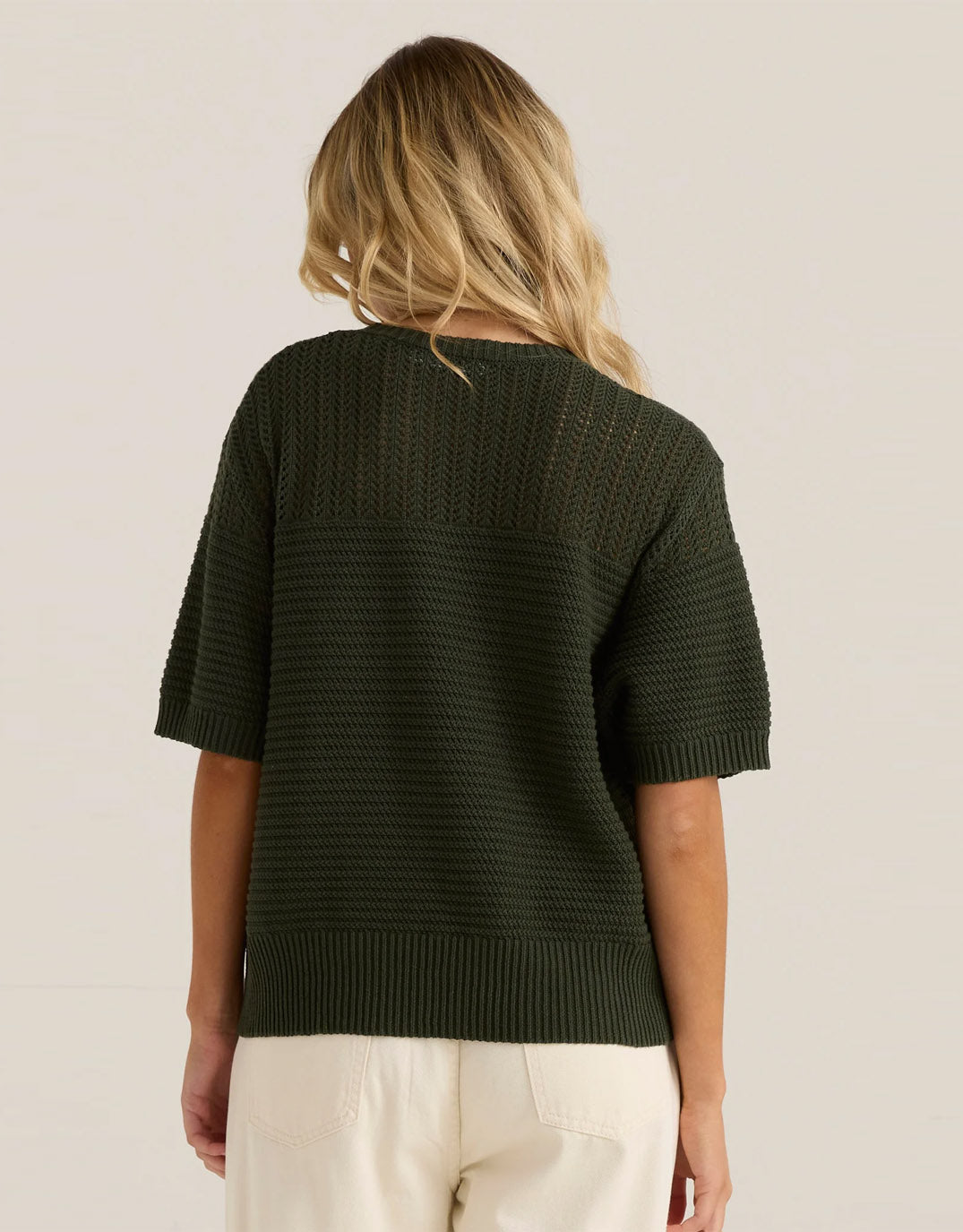 Cherri Knit Tee - (Olive)