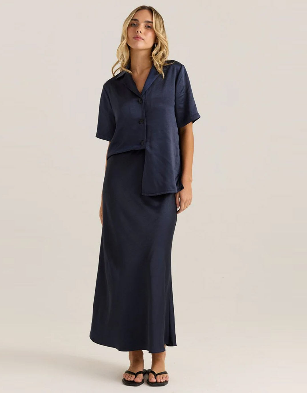 Sass Clothing Jasper Slip Skirt (Navy)