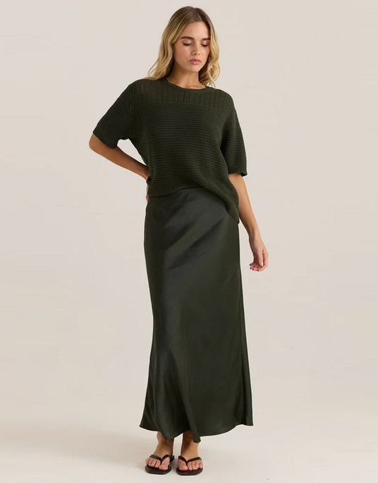 Jasper Slip Skirt - (Olive)