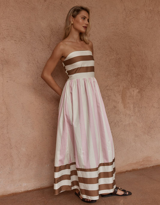 Sass Clothing Nea Spliced Strapless Dress (Neapolitan)