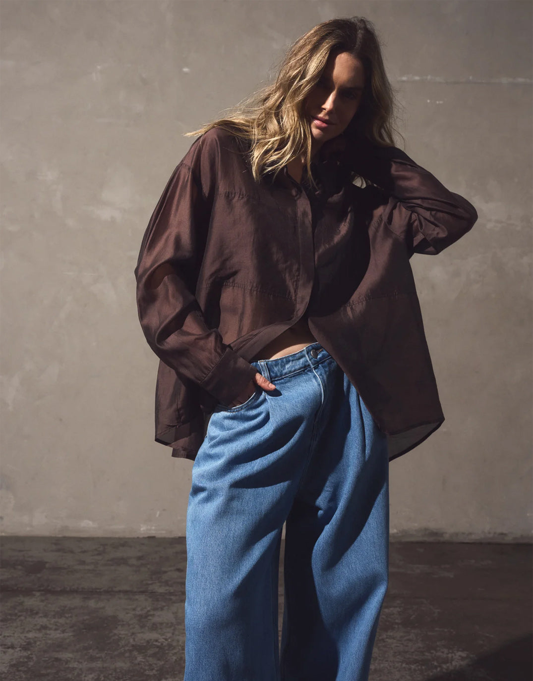 Sass Clothing Val Oversized Shirt (Chocolate)
