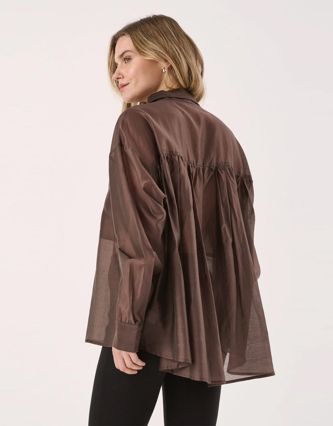 Sass Clothing Val Oversized Shirt (Chocolate)
