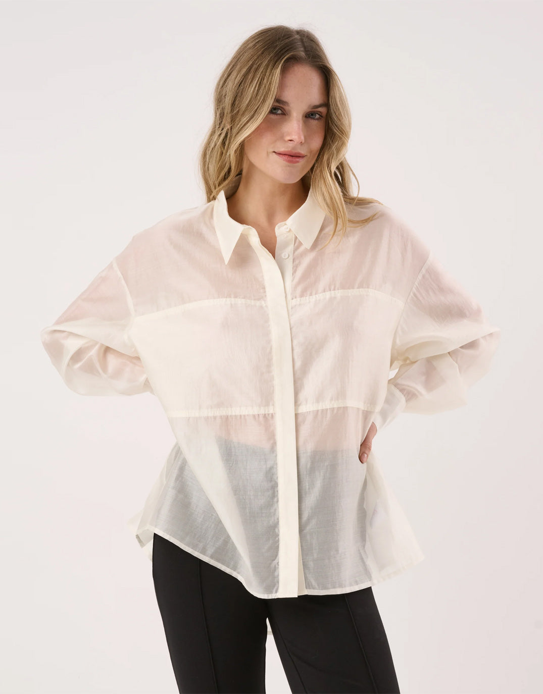 Sass Clothing Val Oversized Shirt (White)