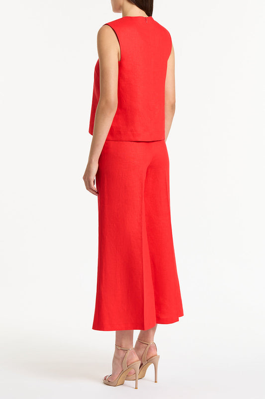 Carla Zampatti Scarlatto Linen Tank Top (Red)