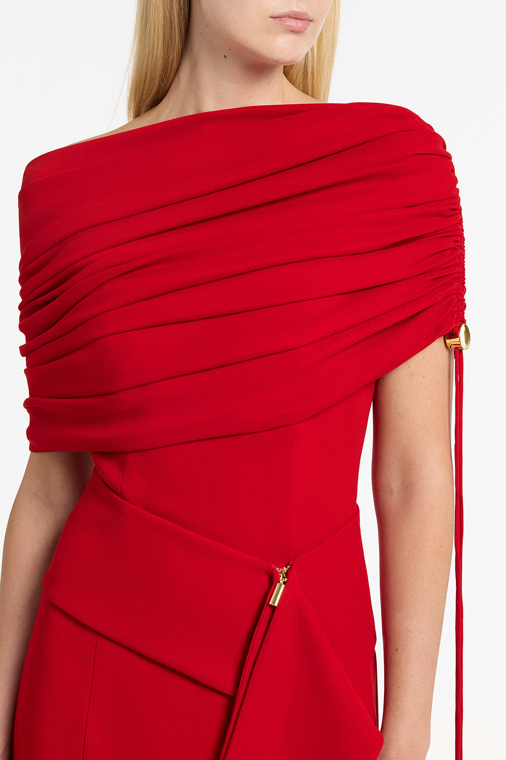 Carla Zampatti Scarlet Crepe Coulisse Shrug (Red)