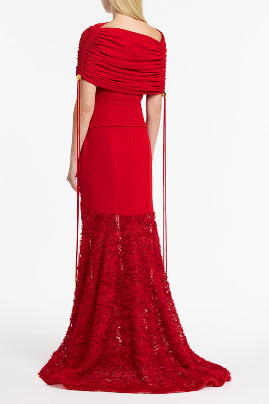 Carla Zampatti Scarlet Crepe Coulisse Shrug (Red)