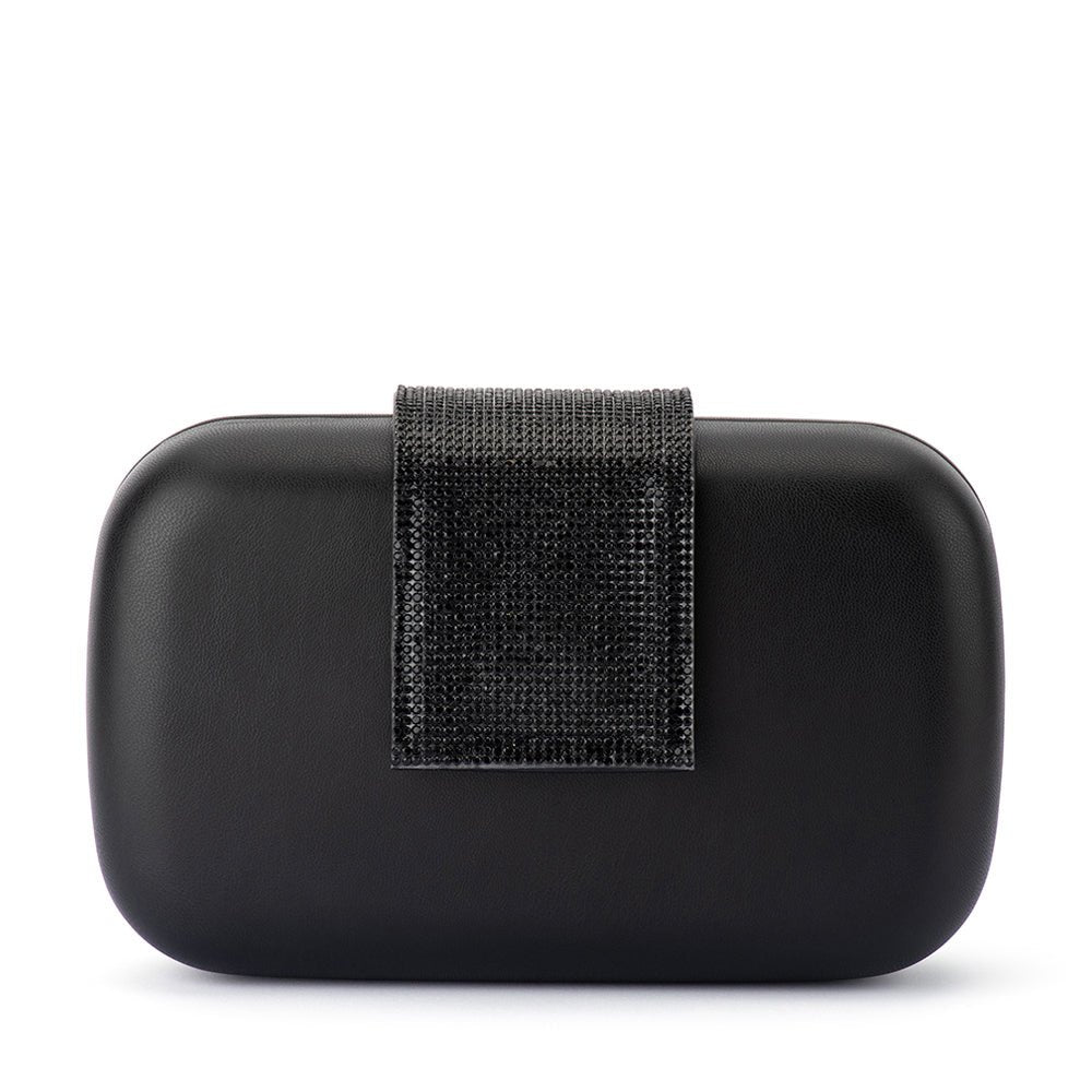 Olga Berg SELENE Crystal Tab Clutch (Black)
