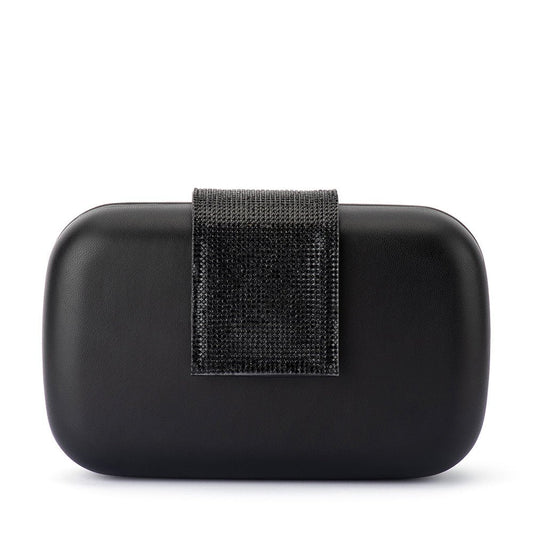 Olga Berg SELENE Crystal Tab Clutch (Black)