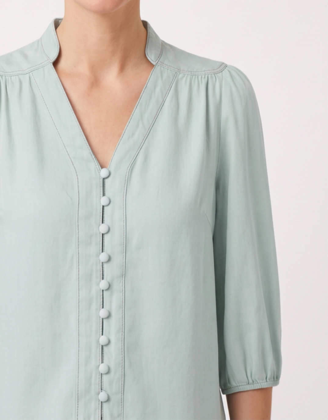 G.D.S Selene Tencel Blouse (Blue Glass)
