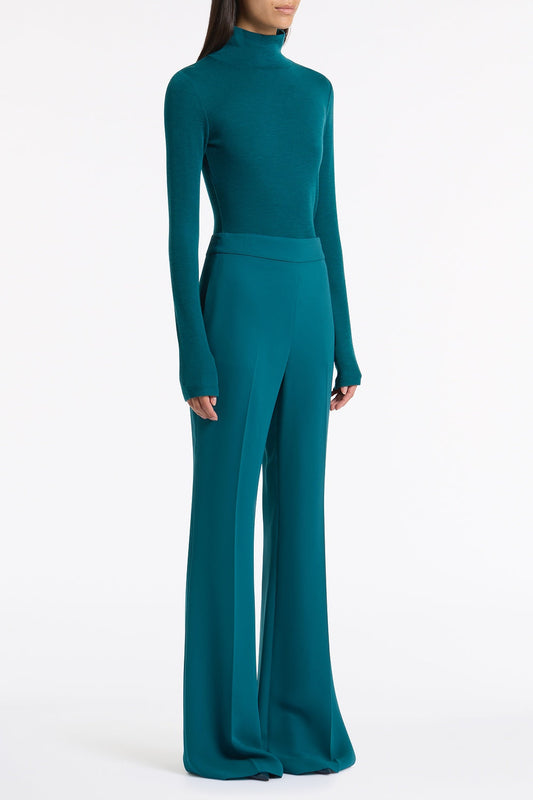 Carla Zampatti Serpentine Babywool High Neck Top (Green)