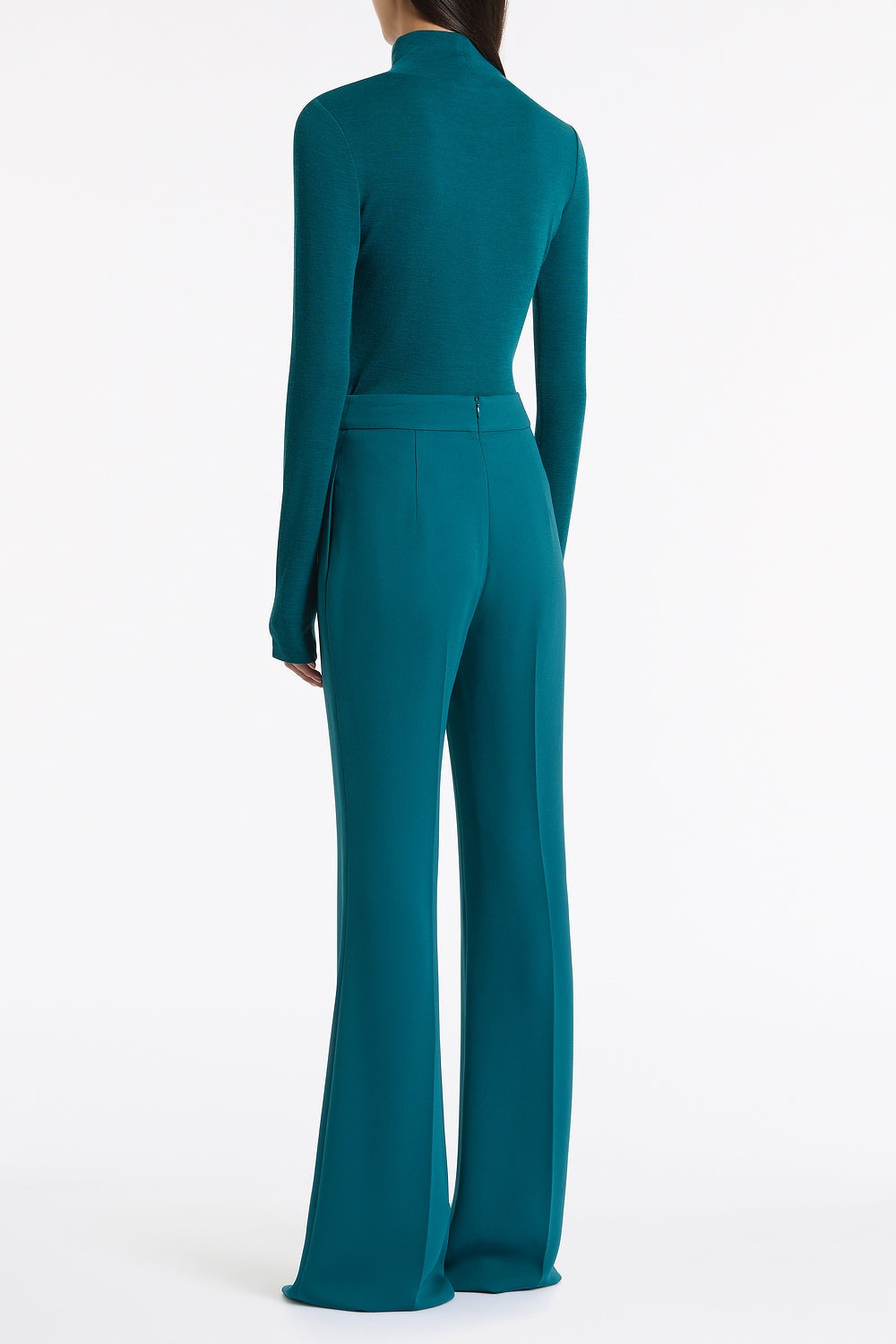 Carla Zampatti Serpentine Babywool High Neck Top (Green)