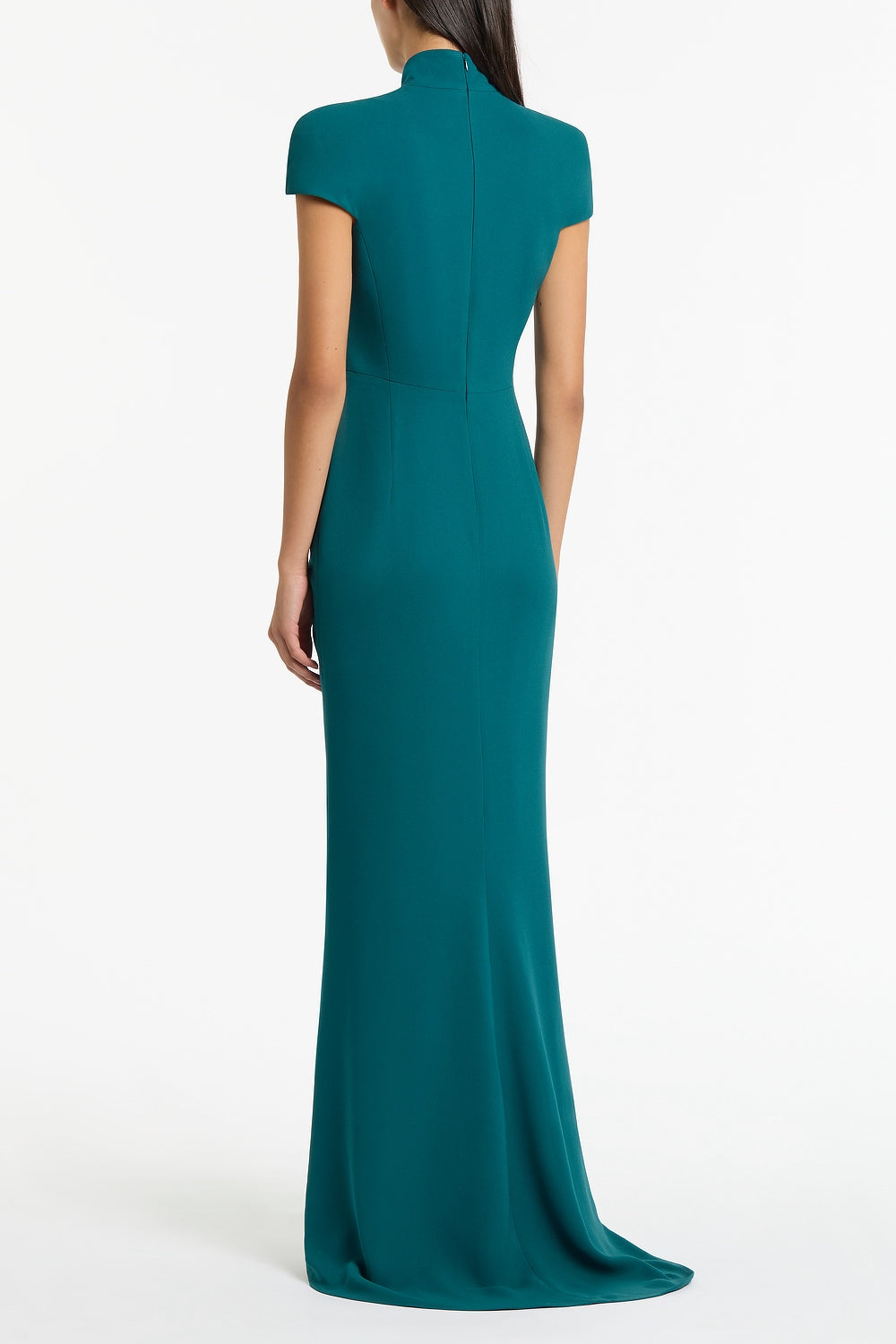 Carla Zampatti Serpentine Crepe Cap Sleeve Gown (Green)