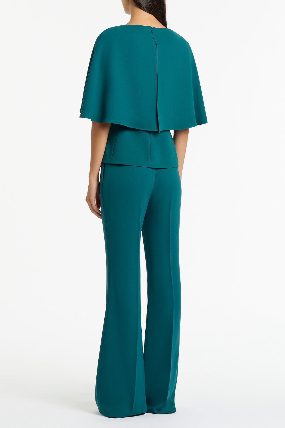 Carla Zampatti Serpentine Crepe Cape Top (Green)