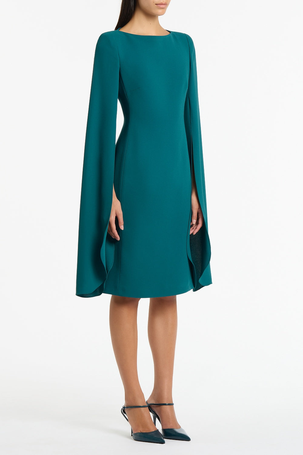 Carla Zampatti Serpentine Crepe Lovero Midi Dress (Green)
