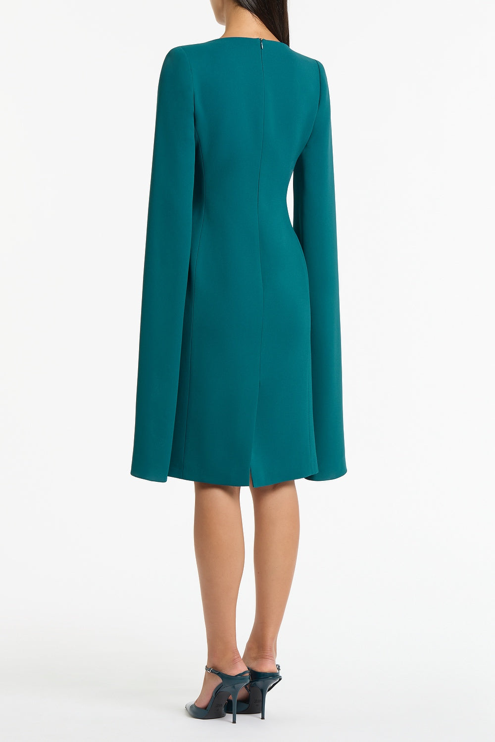Carla Zampatti Serpentine Crepe Lovero Midi Dress (Green)