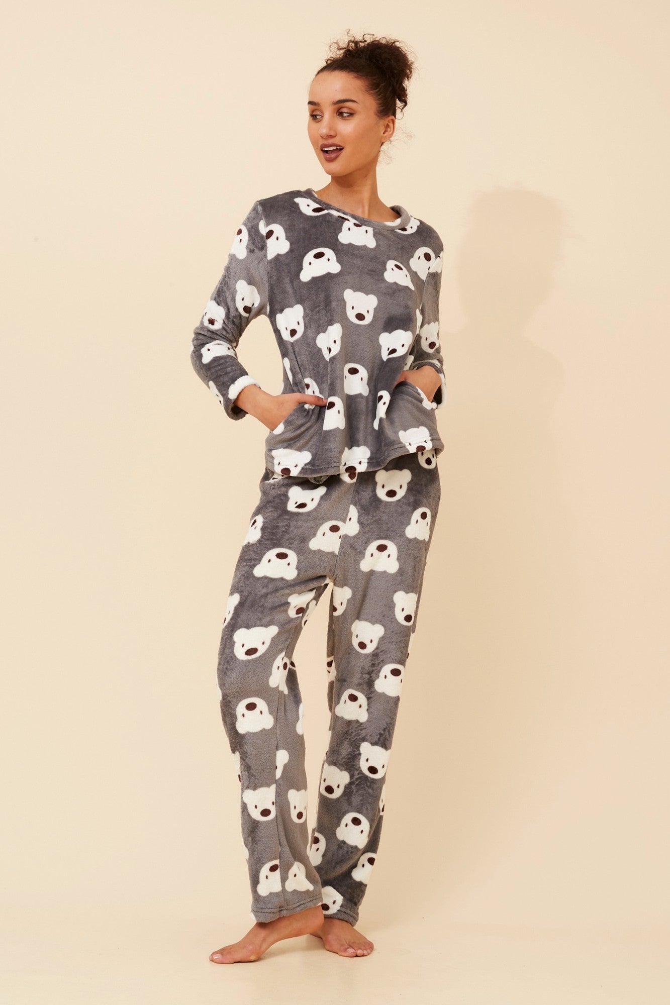 BEAR PLUSH PYJAMA SET (Charcoal)