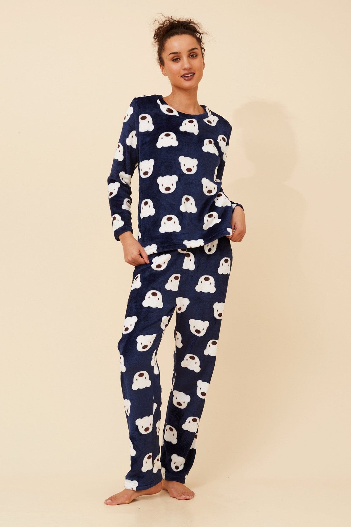 Image of Toys. Product name - BEAR PLUSH PYJAMA SET in Navy colour by brand - Caroline Morgan Australia