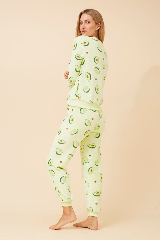KENNY AVOCADO PRINT PYJAMA SET (Lime Green)
