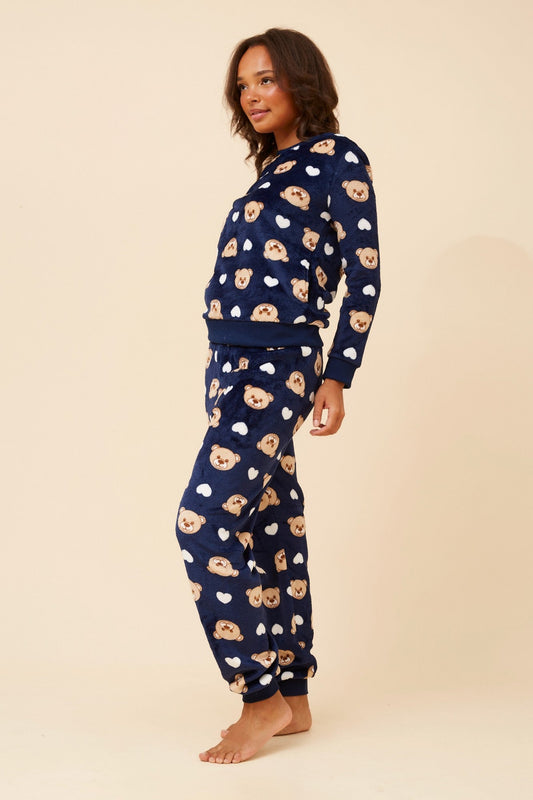 KENNY BEAR PRINT PYJAMA SET (Navy)