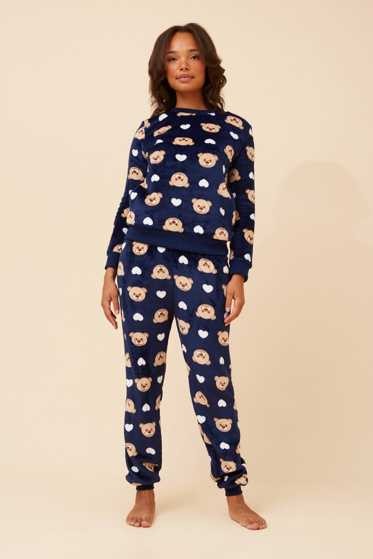 KENNY BEAR PRINT PYJAMA SET (Navy)