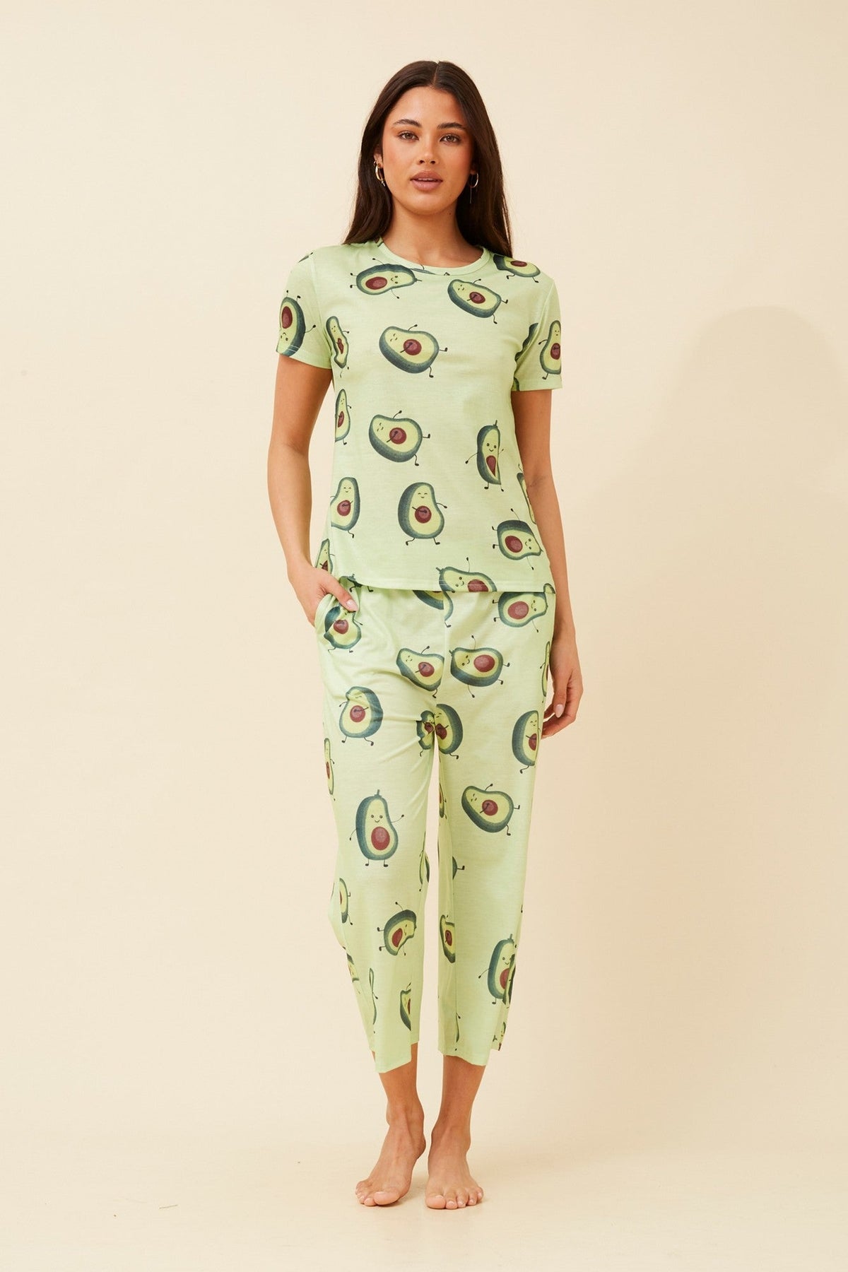 ELLARA AVOCADO PYJAMA SET (Lime)