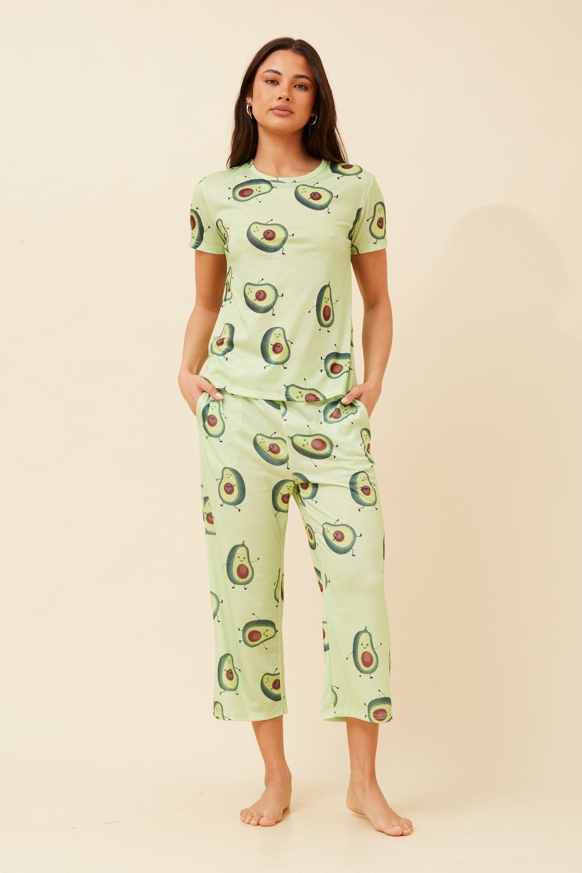 ELLARA AVOCADO PYJAMA SET (Lime)