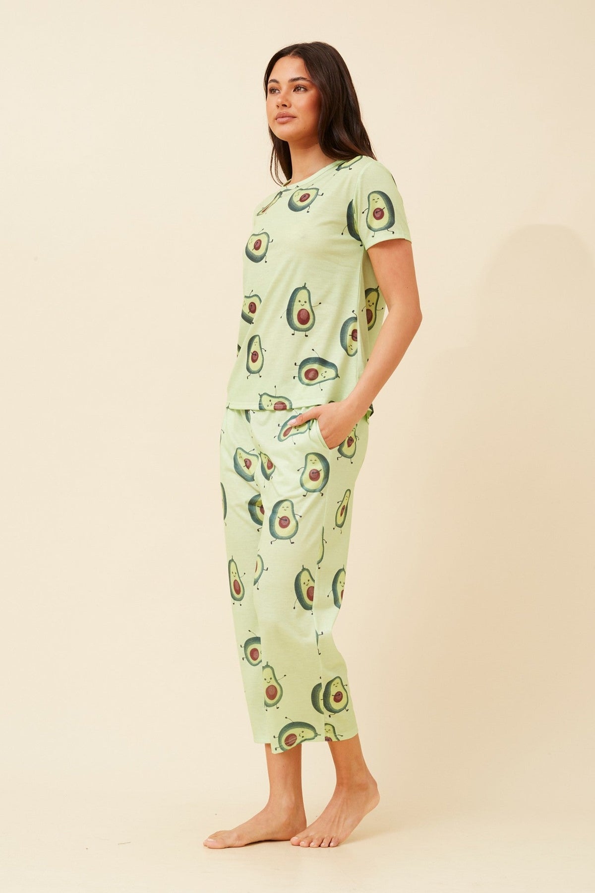 ELLARA AVOCADO PYJAMA SET (Lime)