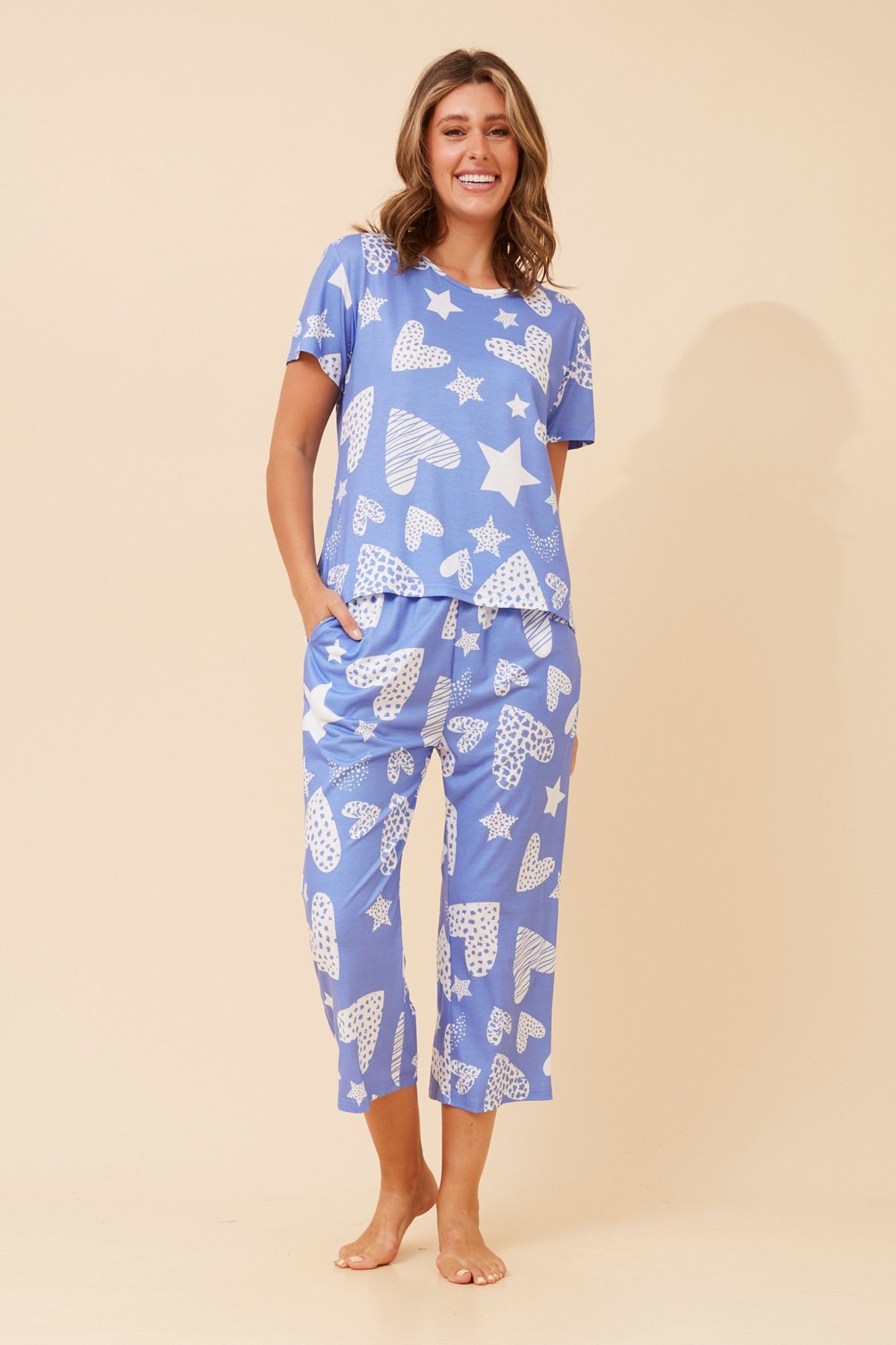 ELLARA HEART PRINT SET (Blue)