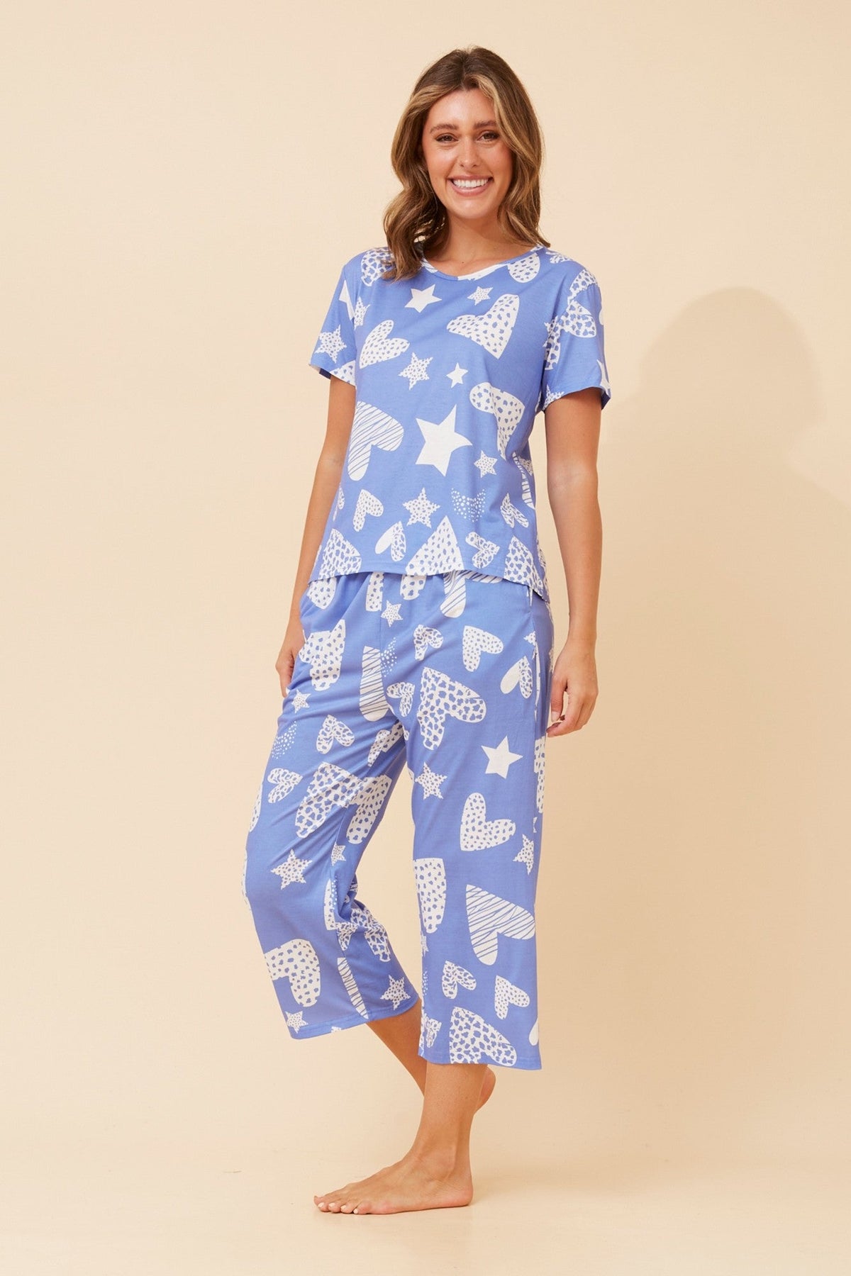 ELLARA HEART PRINT SET (Blue)