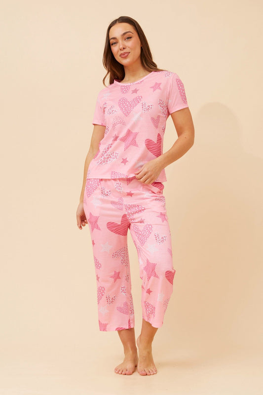 Caroline Morgan Australia ELLARA HEART PRINT SET (Pink)