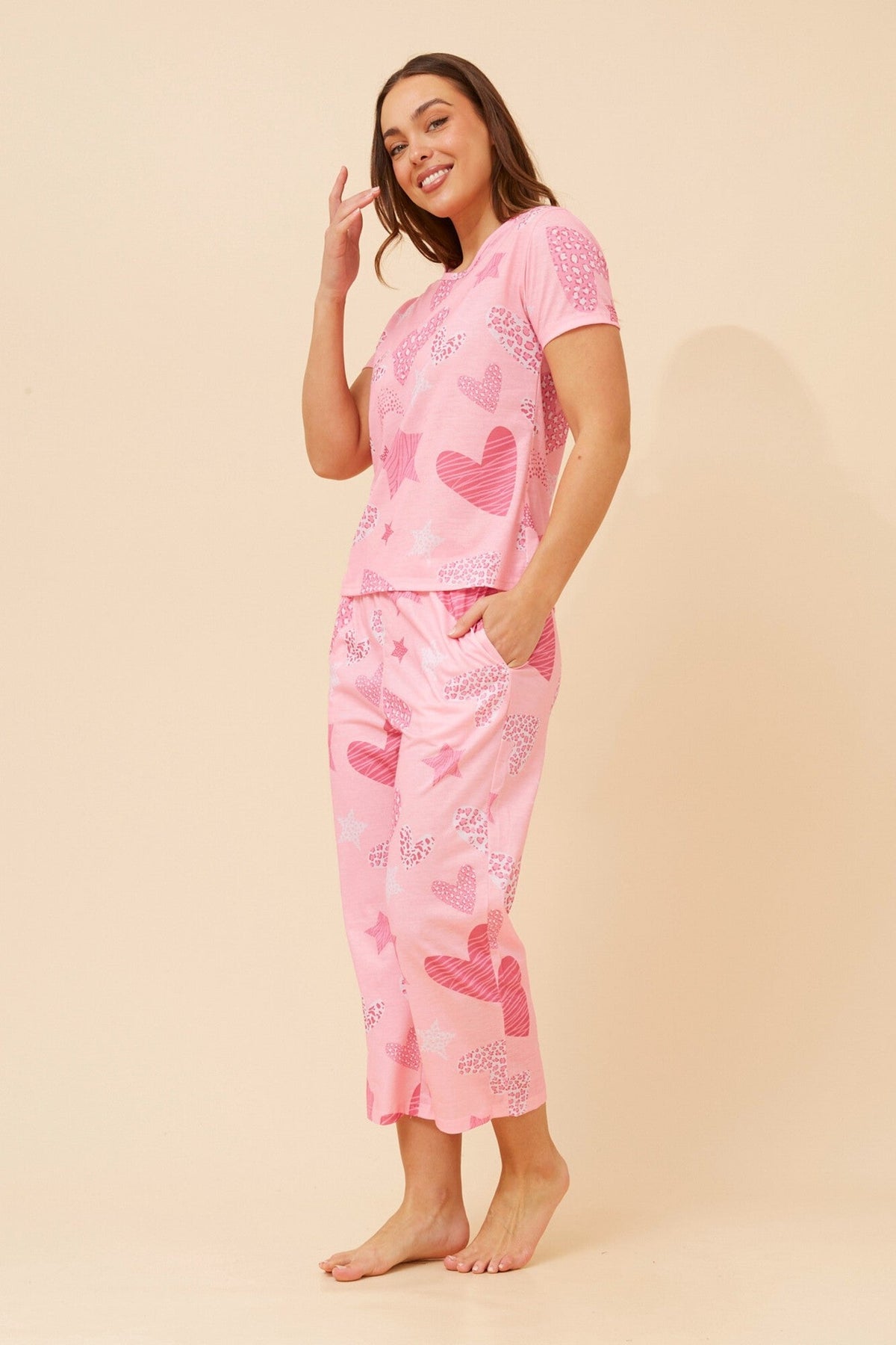 Caroline Morgan Australia ELLARA HEART PRINT SET (Pink)