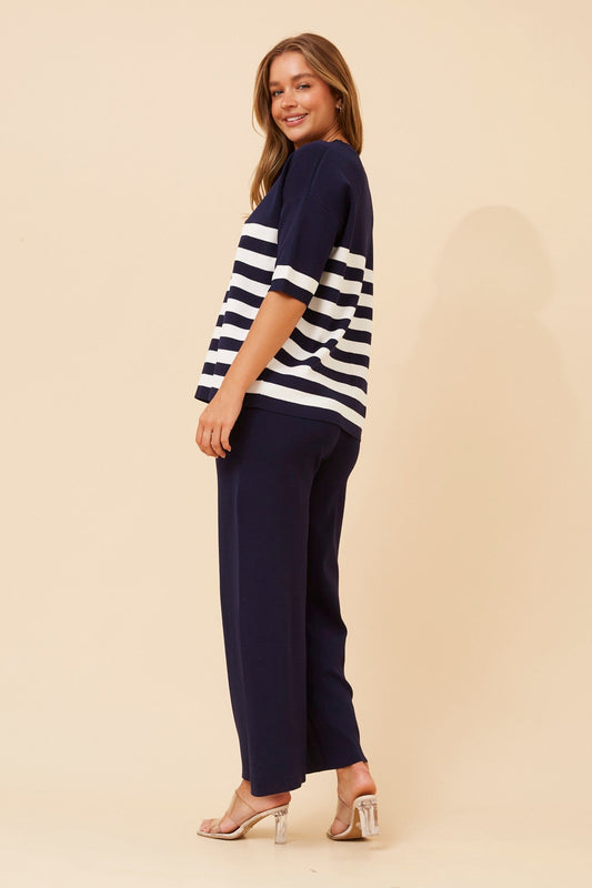 LISINDA TWO-PIECE KNITTED SET (Navy)
