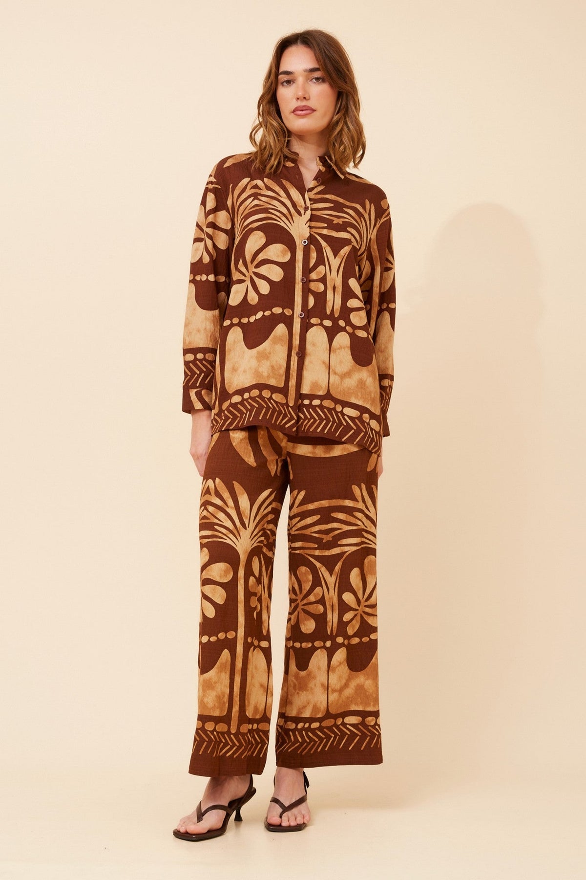 CELINE ABSTRACT TWO-PIECE SET (Chocolate)