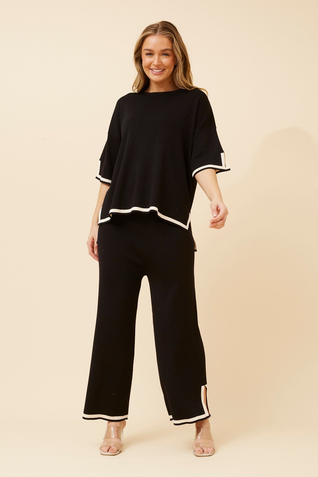 MITZY TWO-PIECE KNIT SET (Red Dahlia)