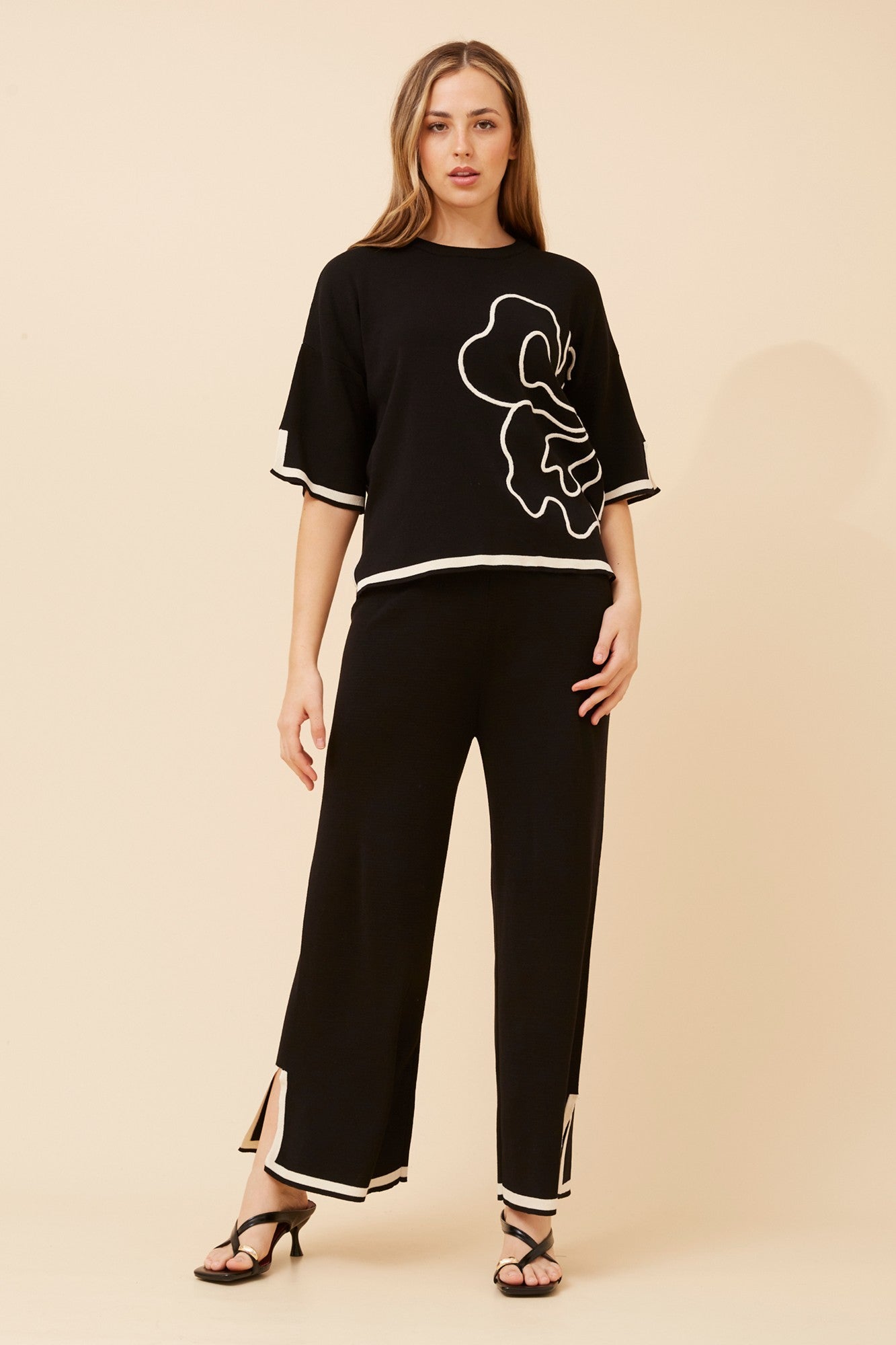 BRITTA TWO-PIECE KNITTED SET (Chocolate)