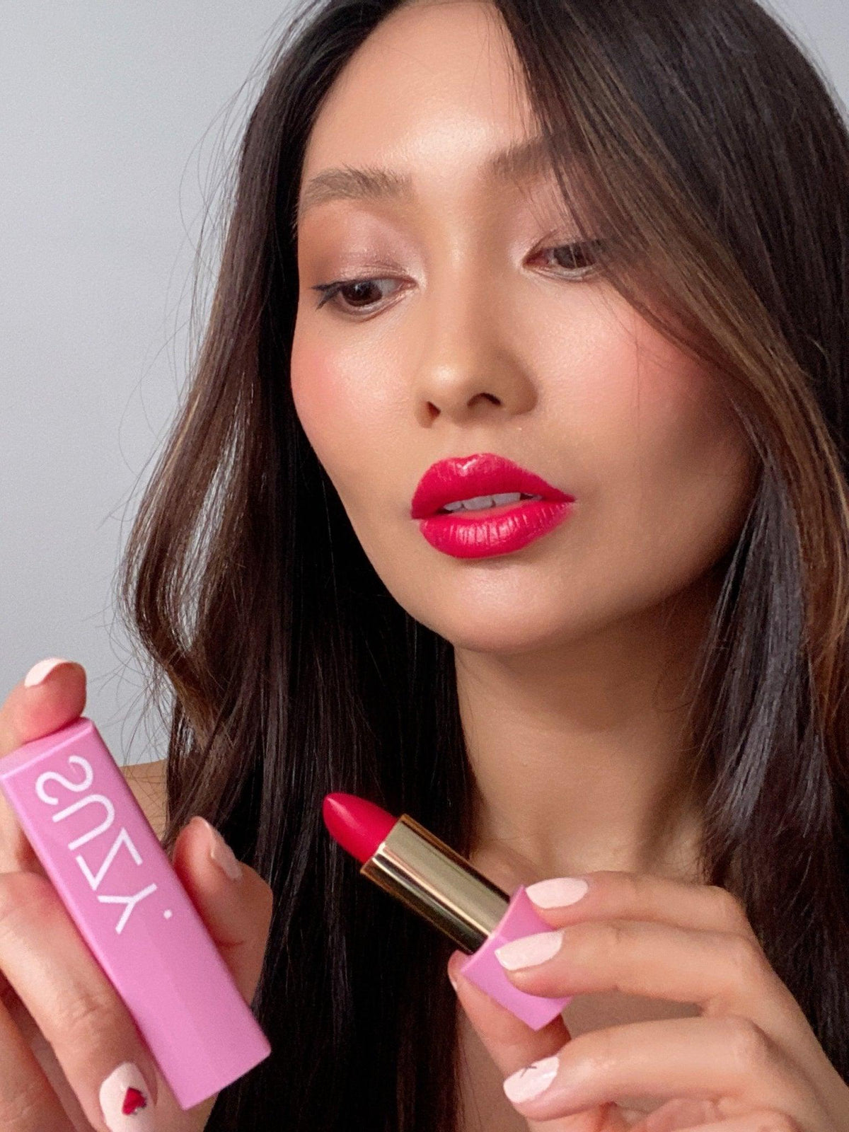 Image of Accessories. Product name - Shanghai Suzy Lipstick Hibiscus in Hibiscus colour by brand - Shanghai Suzy