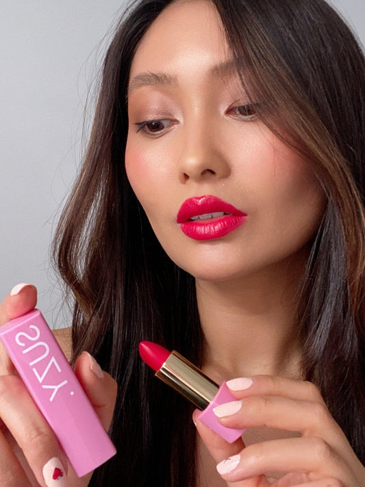 Image of Accessories. Product name - Shanghai Suzy Lipstick Hibiscus in Hibiscus colour by brand - Shanghai Suzy