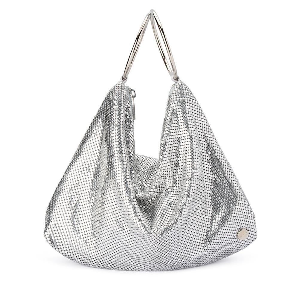 Olga Berg SHAR Mesh Convertible Bag (Silver)
