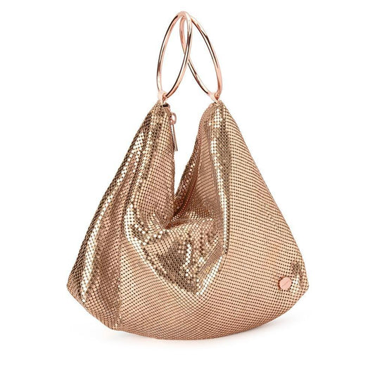 Image of Bags. Productname: SHAR Mesh Convertible Bag in Gold colour by brand - Olga Berg