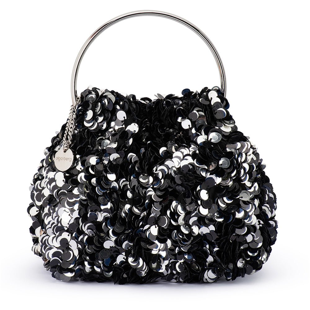 Olga Berg SHARMA Sequin Pouch (Black)