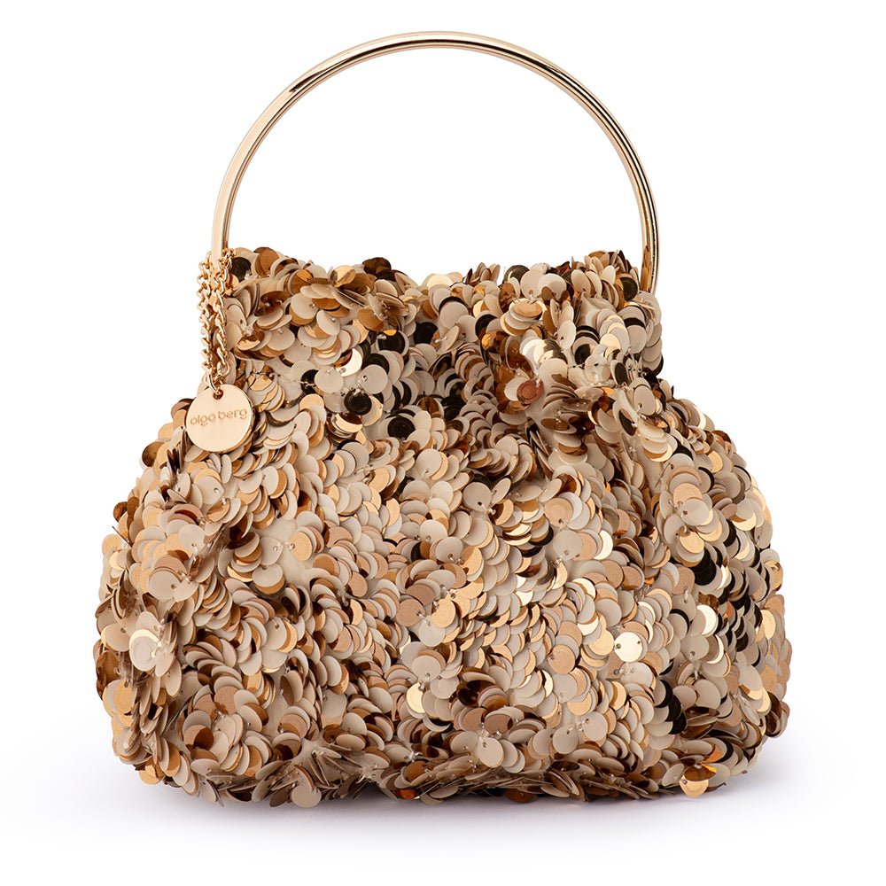 Olga Berg SHARMA Sequin Pouch (Natural)