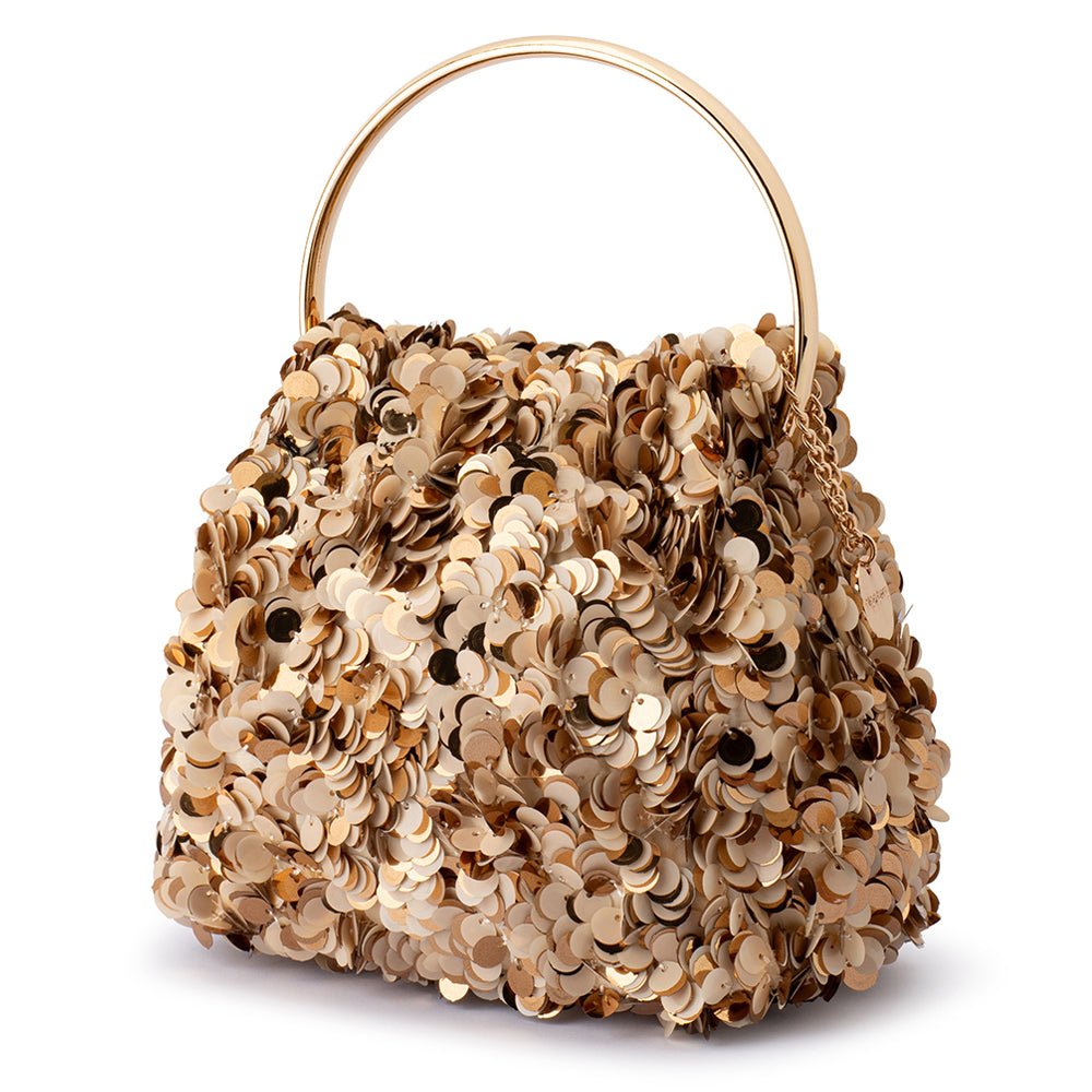 Olga Berg SHARMA Sequin Pouch (Natural)