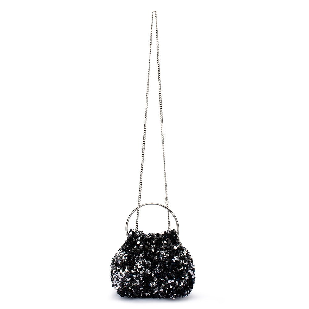 Olga Berg SHARMA Sequin Pouch (Black)