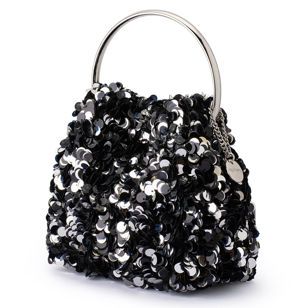 Olga Berg SHARMA Sequin Pouch (Black)