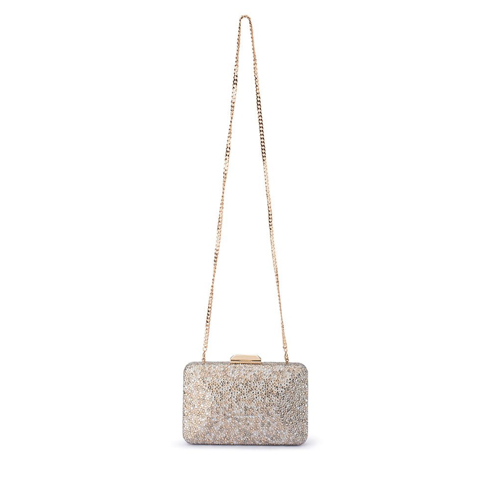 Olga Berg SHIRA Hotfix Clutch (Champagne)