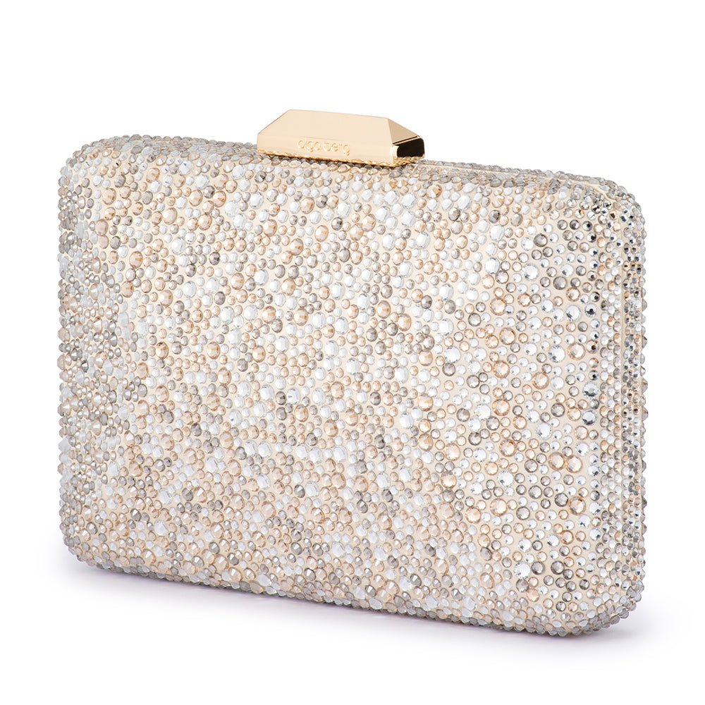 Olga Berg SHIRA Hotfix Clutch (Champagne)
